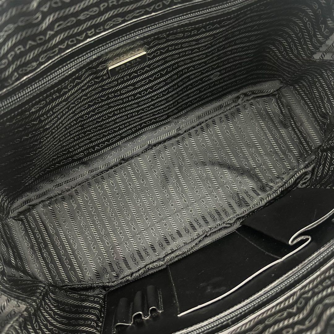 【美品】プラダ　サフィアーノ　三角ロゴ　ビジネス　ハンドバッグ　黒　775