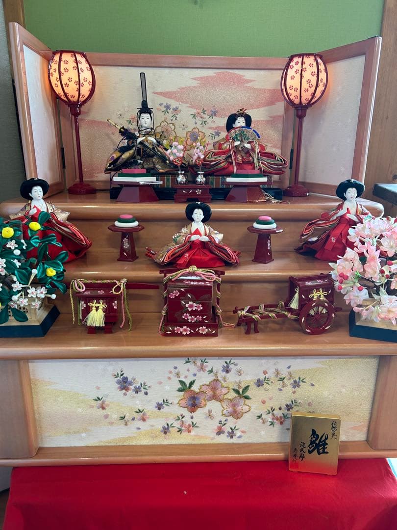 引き取り専用　ピンクの雛人形　とても可愛いです。　ひな祭り　飾り