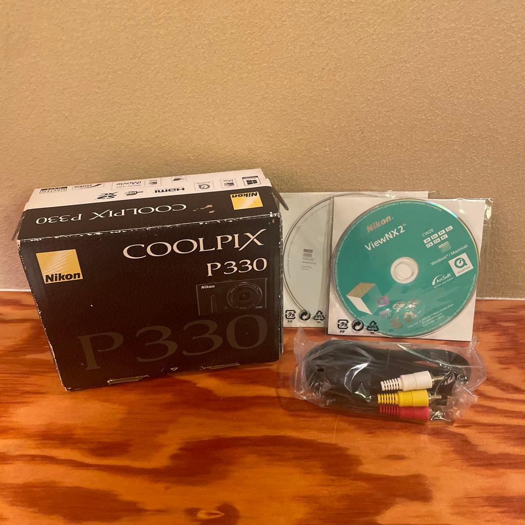 ニコン COOLPIX P330 本体、元箱、付属品あり。 通電・撮影は可能