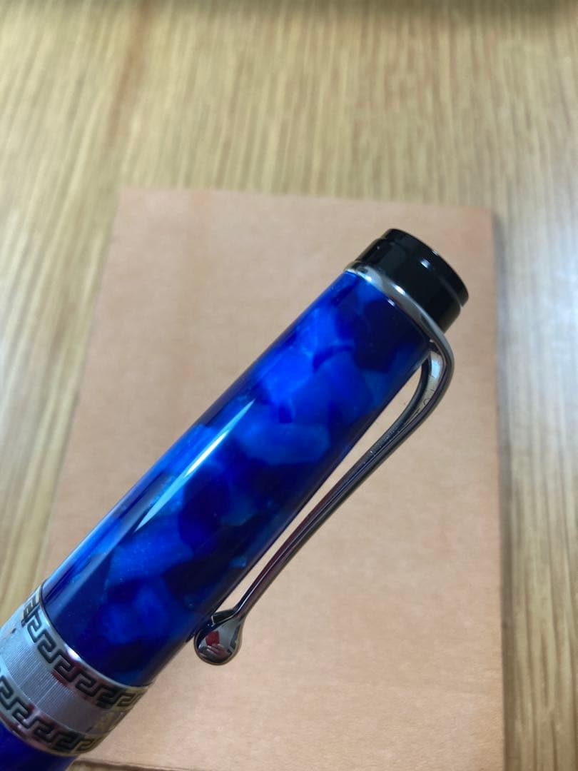 アウロラ 万年筆 青 14K金 Mニブ