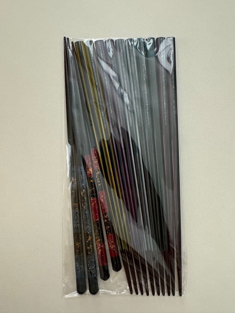 漆仕上げ 螺鈿箸 5膳セット➕おまけ2膳 値段交渉可　海外人気お土産　嵐カラー