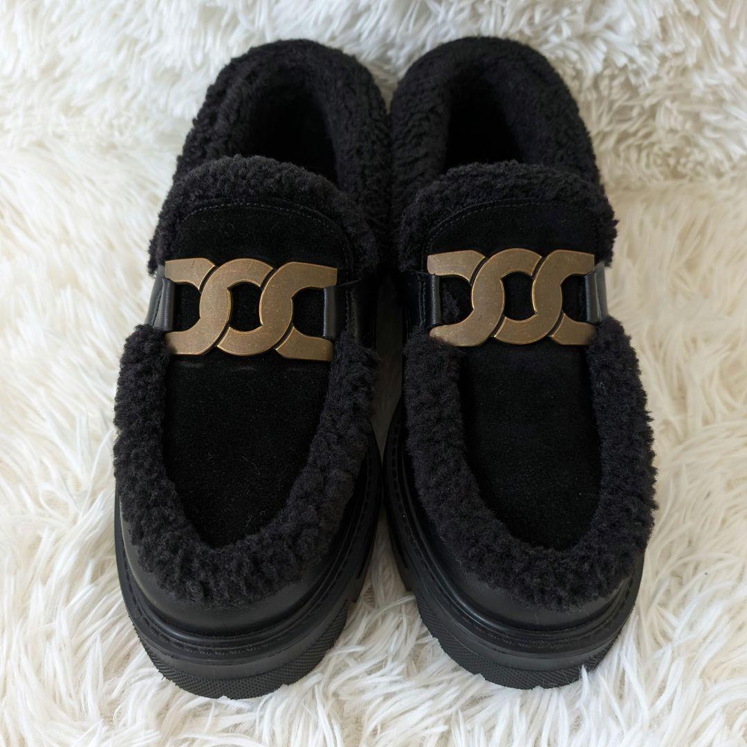 ヒルズアヴェニュー ボア　厚底 ローファー　タンクソール　ストーミ