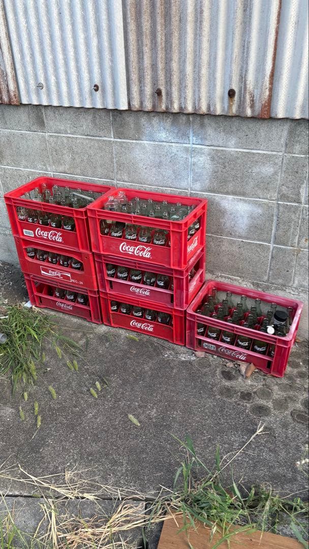 レトロ 希少 Coca-Cola ガラス瓶 約160本 ＆ 赤キャリーケース付き