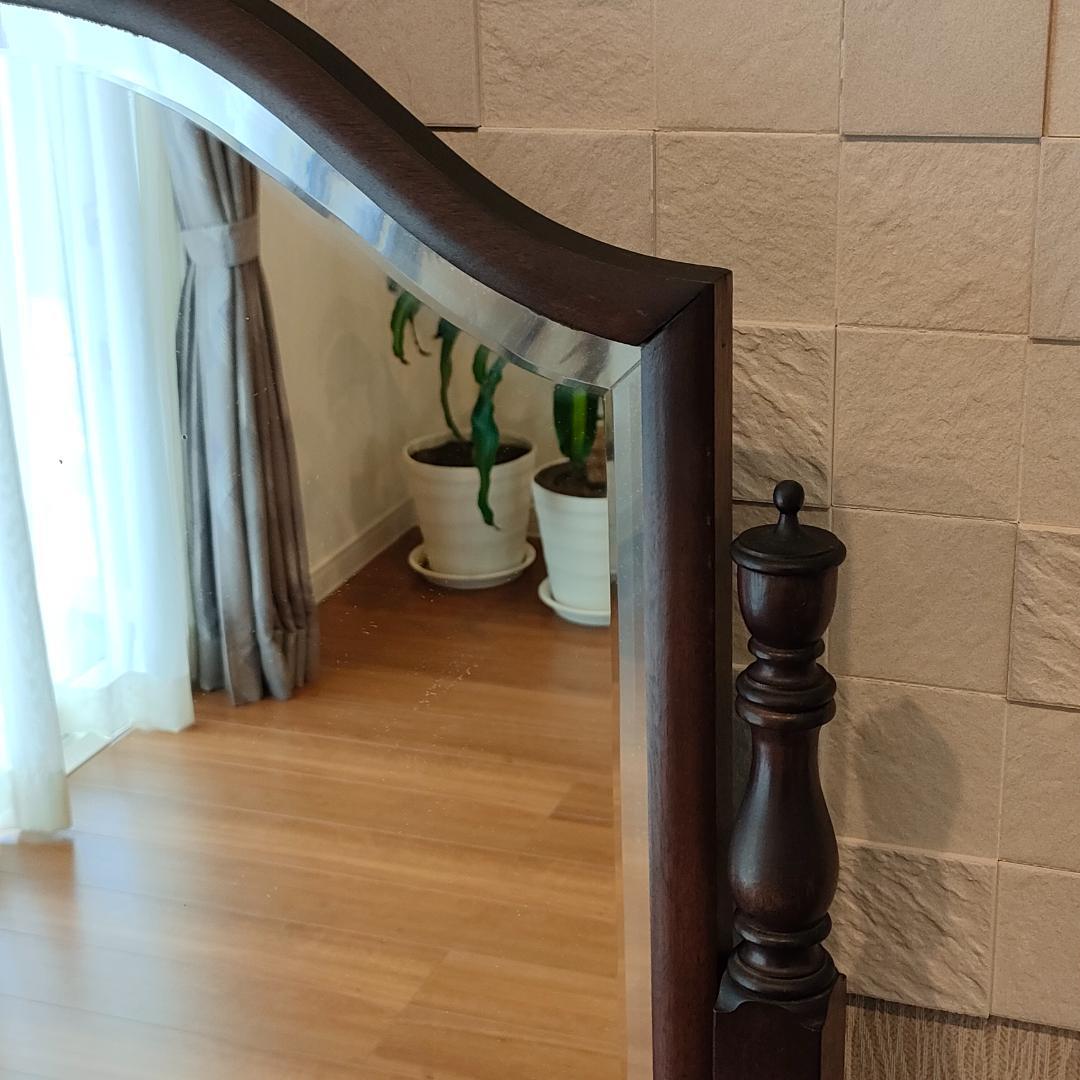 アンティーク　鏡台　スツール　セット品　 引出し７杯　ろくろ脚