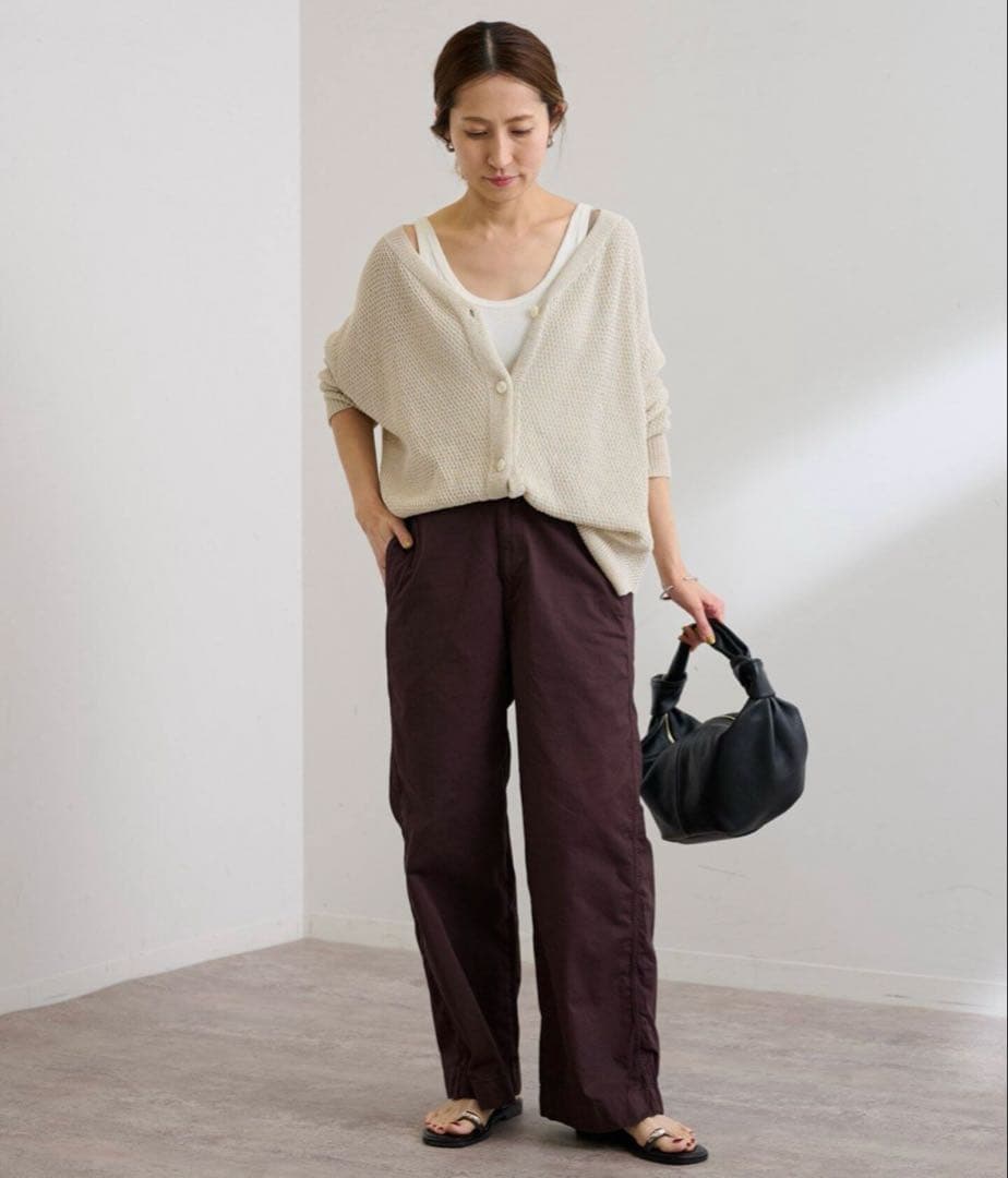 フレームワーク ライトチノ クロップドパンツ ブラウン