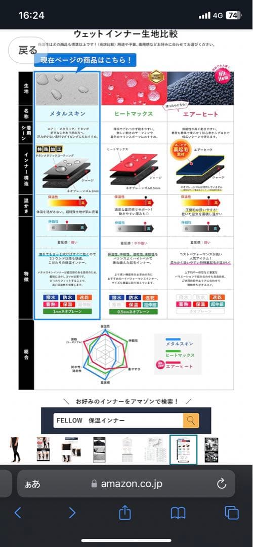 【上下セット】ウェットスーツ　保温　インナー メンズ 1mm メタルスキン