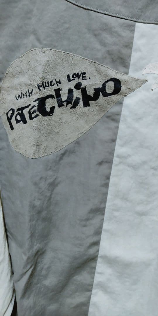 Patechino 割烹着 グレー ホワイト