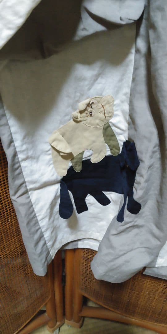 Patechino 割烹着 グレー ホワイト