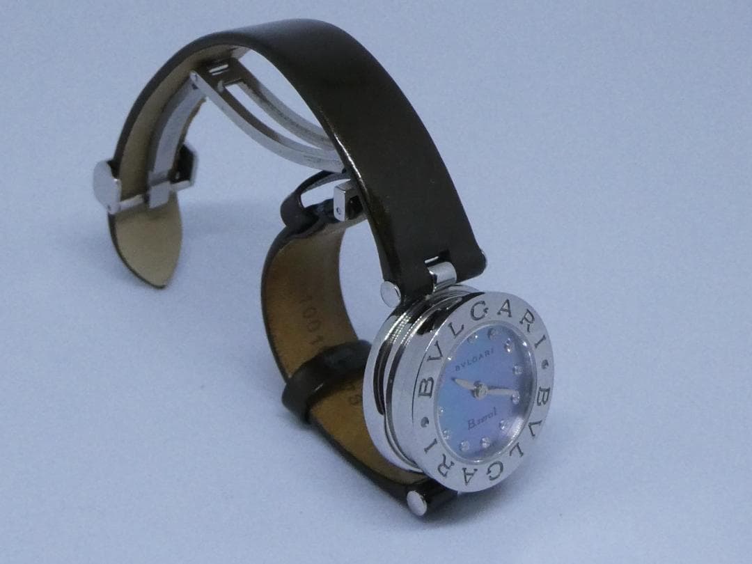 み*え様 再値下げ　BVLGARI B.zero1 青文字盤 茶色ストラップ