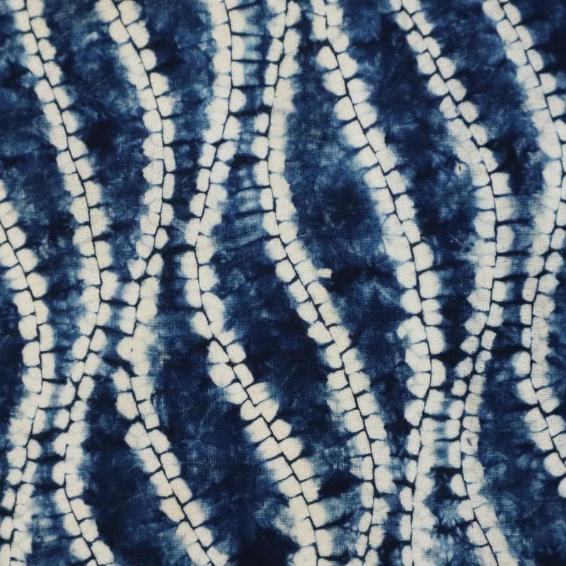 《しぼり◆浴衣■折縫い絞り◆ゆるやか流線模様■濃紺◆木綿夏着物◆US7-14》