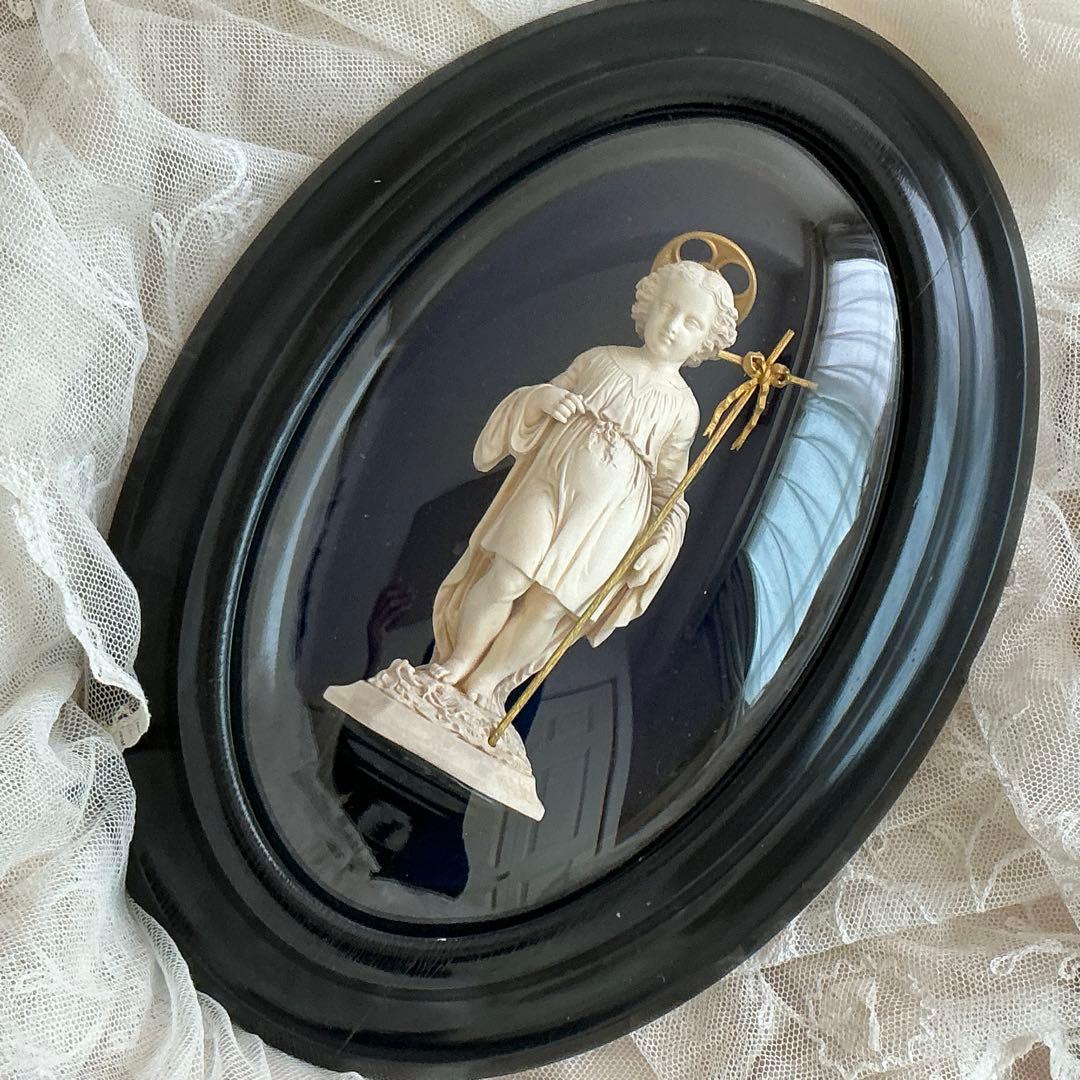 【希少】フランスアンティーク　美しい幼子イエス　メダイヨン　彫刻　レリーフ