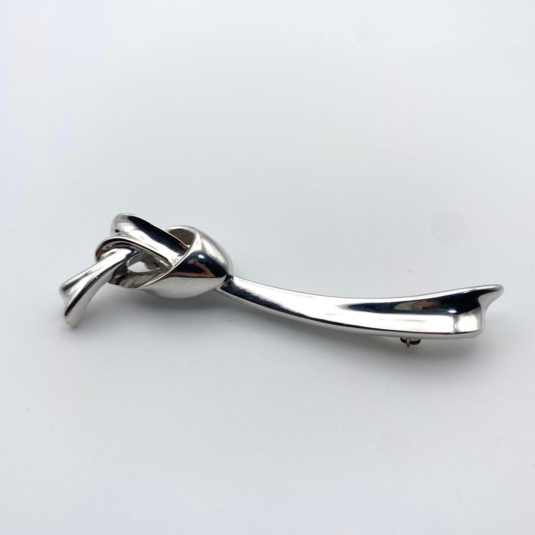 美品✨ティファニー リボン ノット ブローチ モチーフ シルバー 925
