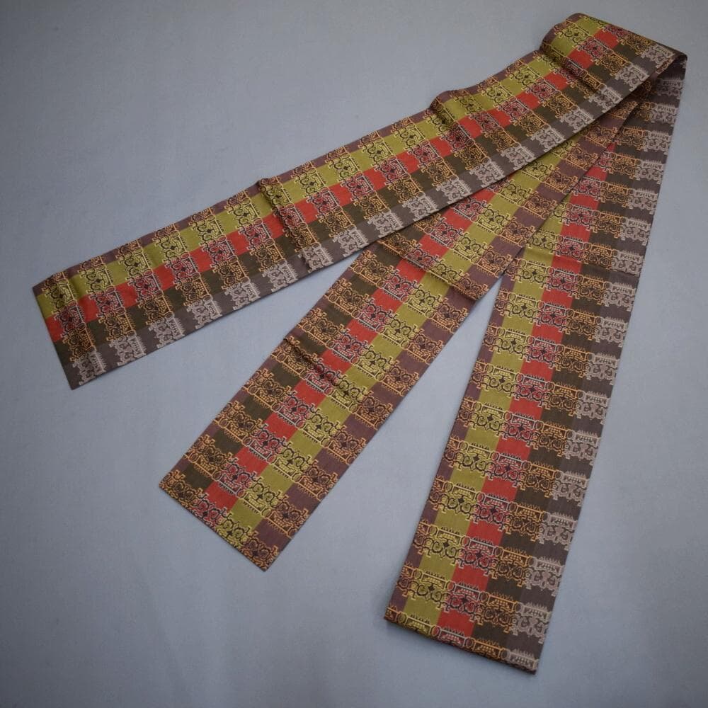 最終値下げ 1/20削除 M1111-16 龍村美術織物 半幅帯 獅噛文長斑錦