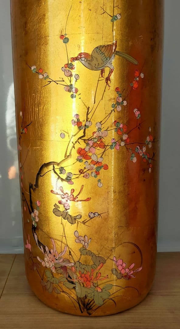 ✨13%offセール✨金箔　傘立て　小鳥　花柄　お洒落　未使用