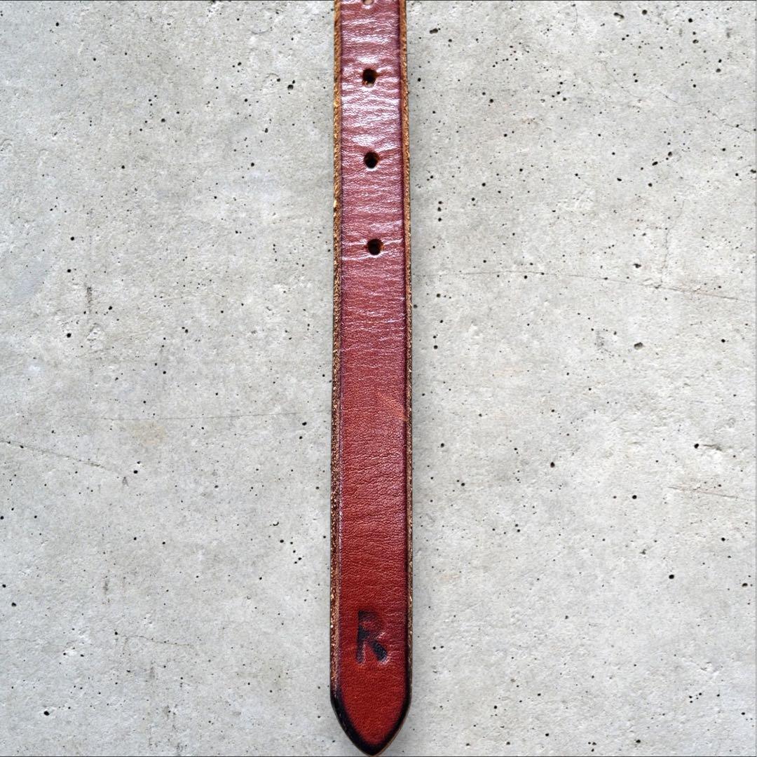 45R フォーティファイブアール レザー ベルト ブラウン ロゴ 金具