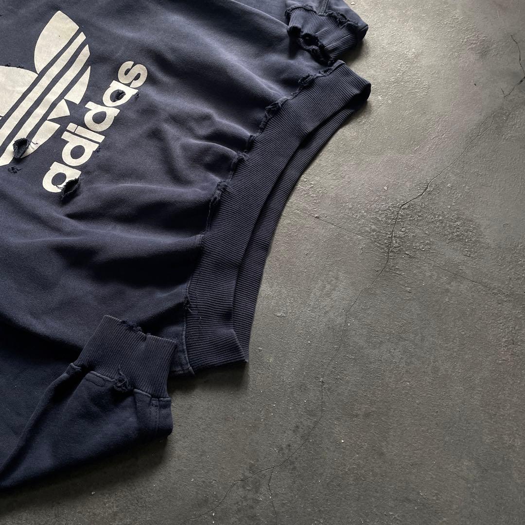 90's 銀タグ“adidas“短丈”grange boro sweat