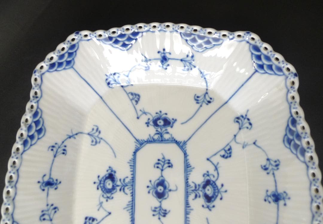 美品★ロイヤルコペンハーゲン フルレース ケーキディッシュ スクエアプレート