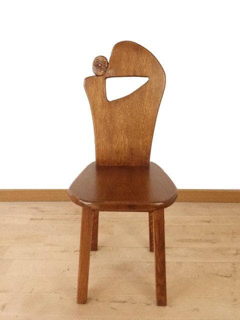 ふくろう　椅子　ダイニングチェアー　イスG　ナラ材　オーク色　勇峰工芸（新）