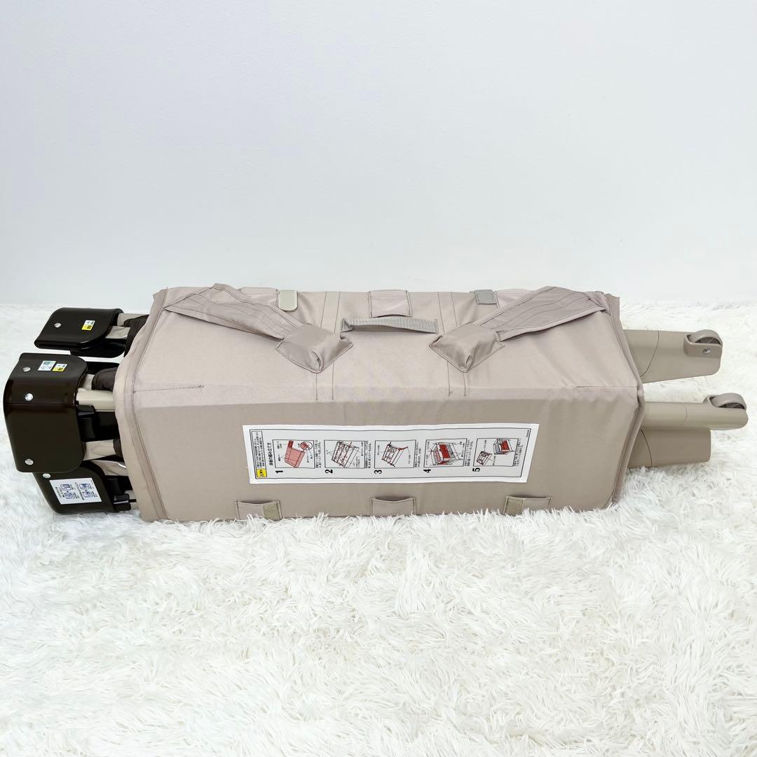 美品 Aprica ココネル ベビーベッド ココア 折りたたみ 66041