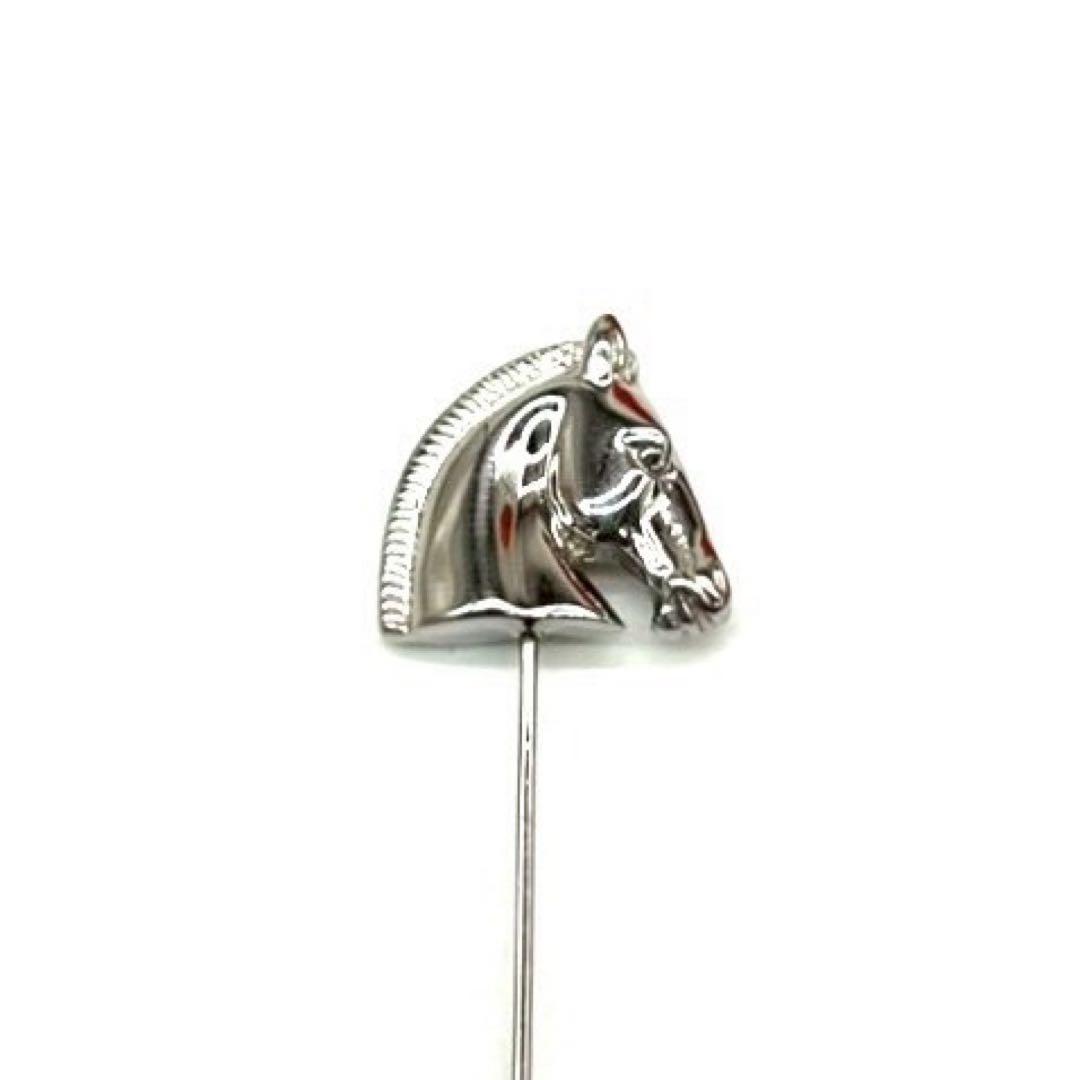【美品】HERMES エルメス ピンブローチ 馬 ホース シュバル シルバー