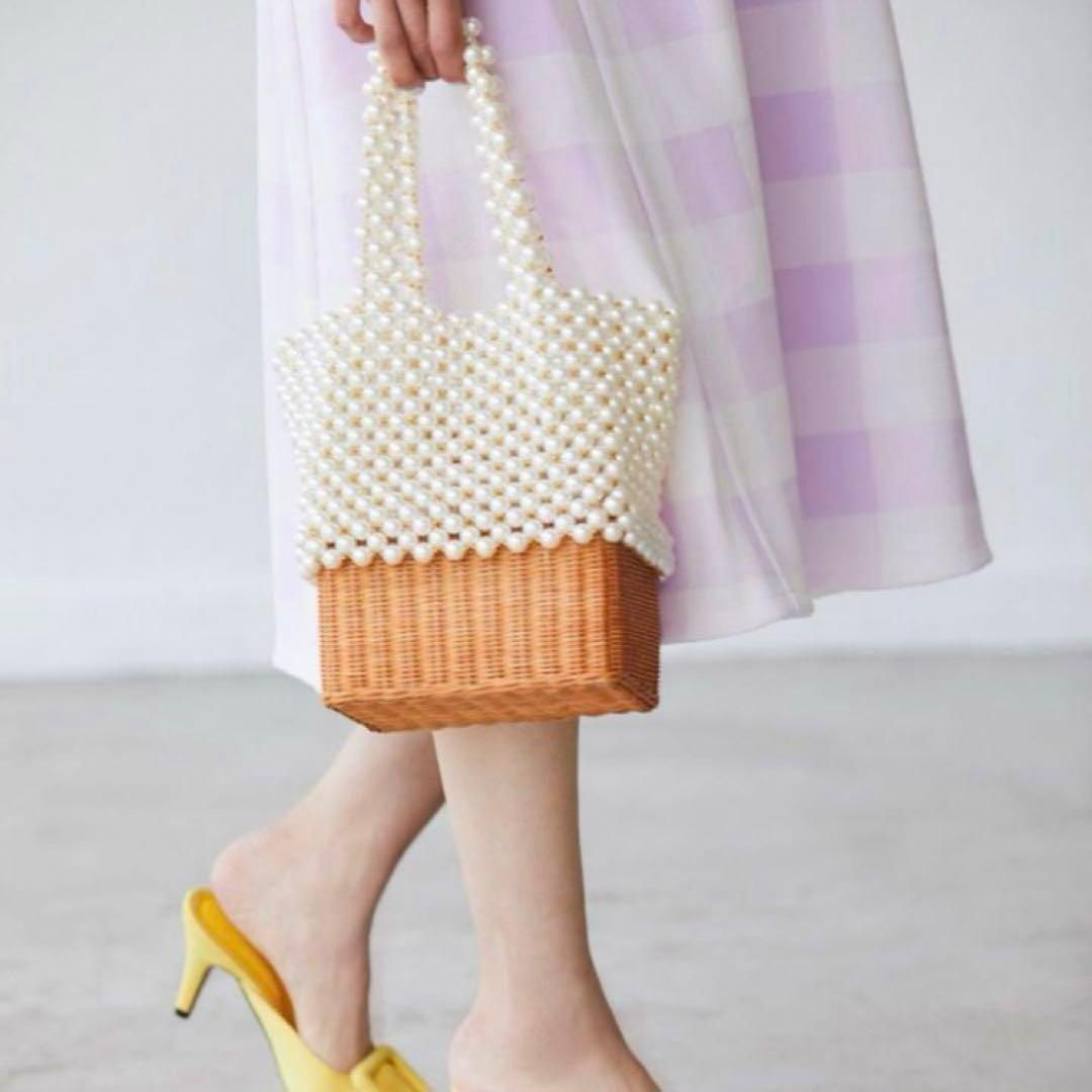 SEVEN TEN セブンテン パール ラタン バッグ かごバッグ