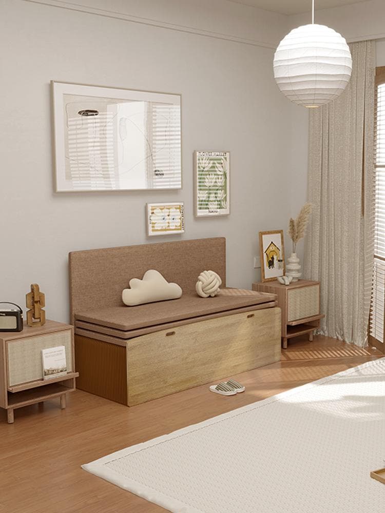 ペーパー折りたたみベッド幅120㎝高さ23㎝組立不要マットレス付き 一人暮らし