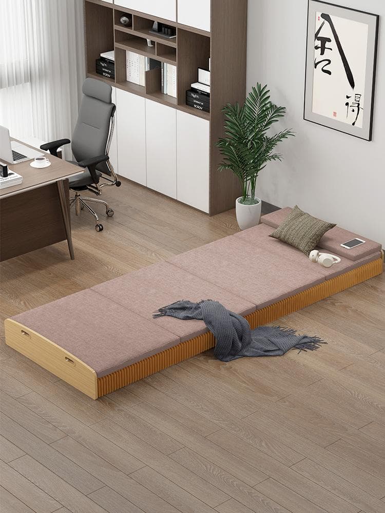 ペーパー折りたたみベッド幅120㎝高さ23㎝組立不要マットレス付き 一人暮らし