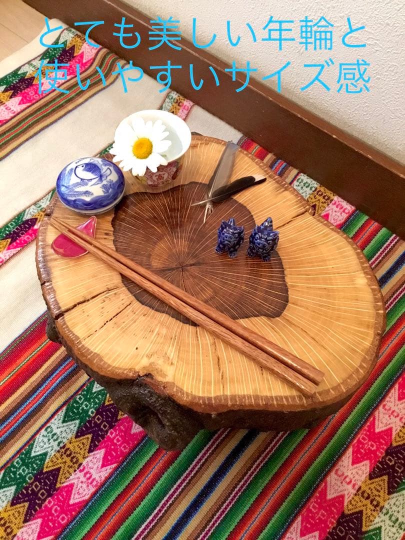 超絶ワイルド！天然樫の木で作成【森を感じられる大きい切り株ちゃぶ台】ミニテーブル