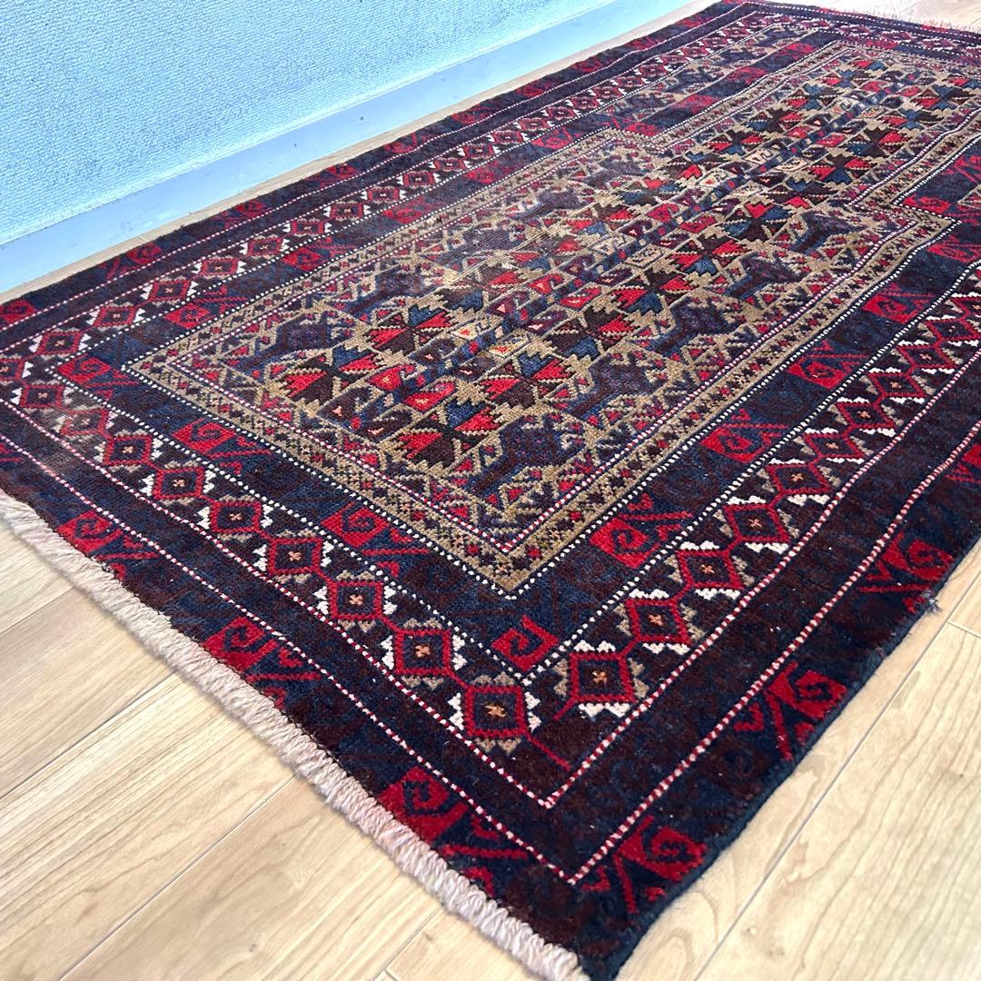 【1990's vintage】バルーチ族作 ビンテージラグ