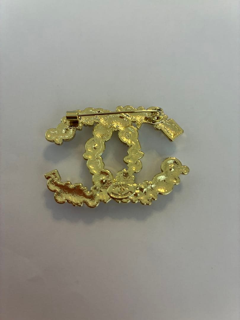 未使用　シャネル　CHANEL ヴィンテージ　ブローチ　ゴールド