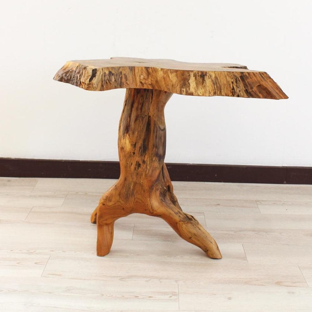 在庫処分 １点もの 木製 テーブル チーク材 天然木 一枚板 切り株 根 5