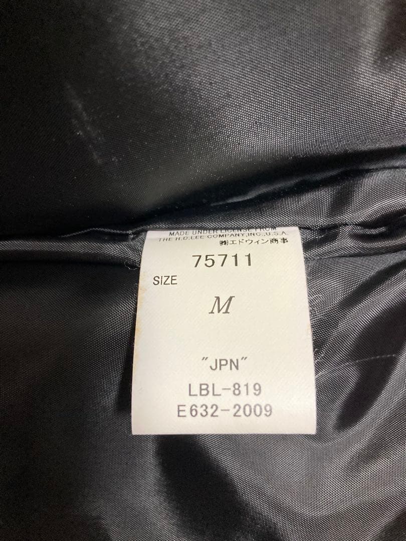 Lee ブラック レザー トラッカージャケット