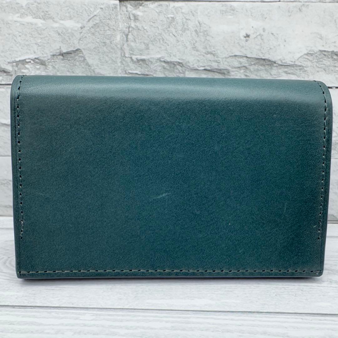 【美品】Paul Smith マルチストライプ　名刺入れ　レザー　ダークグリーン