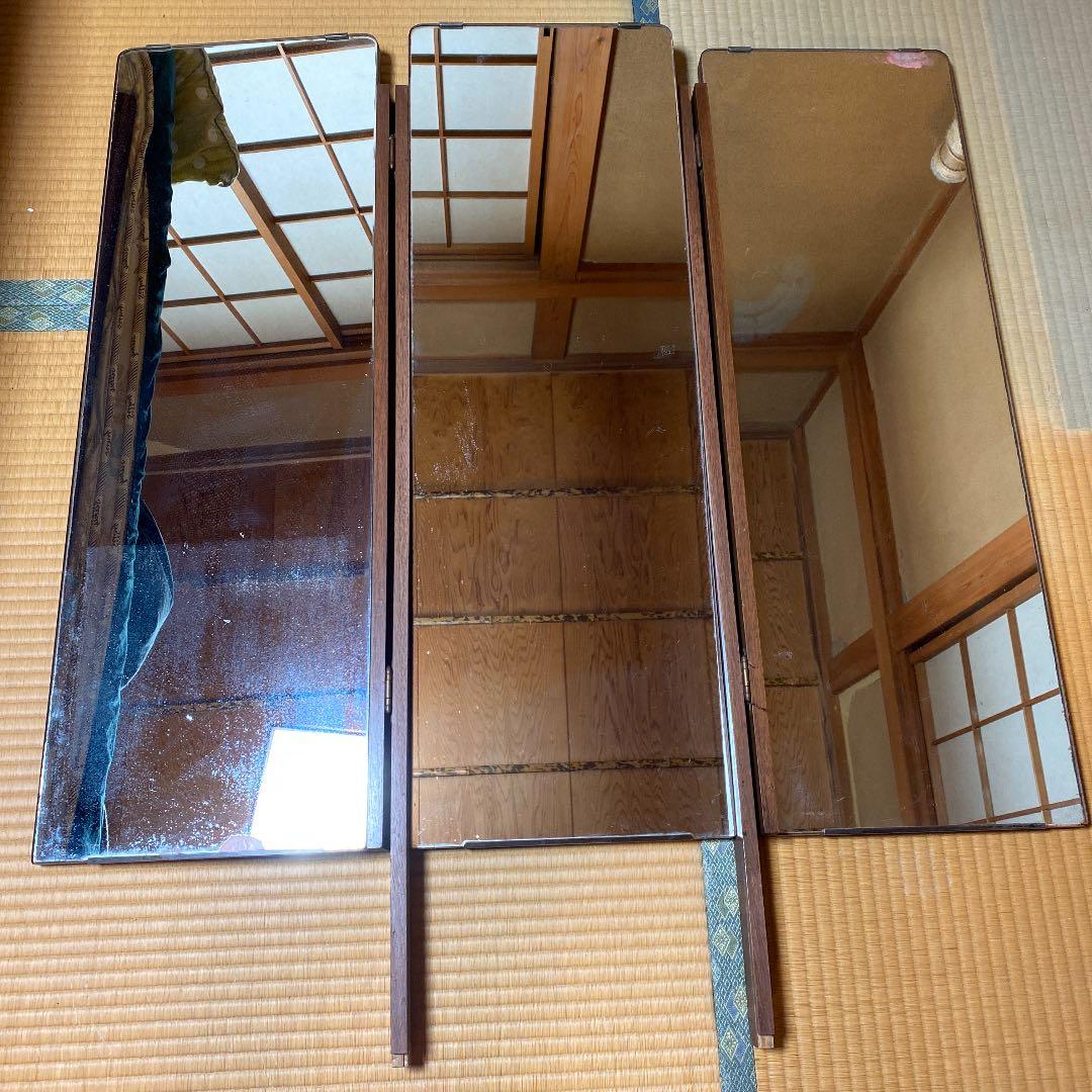 推定昭和43年(1968)千葉の松戸で手渡し可！　昭和レトロ三面鏡アンティーク