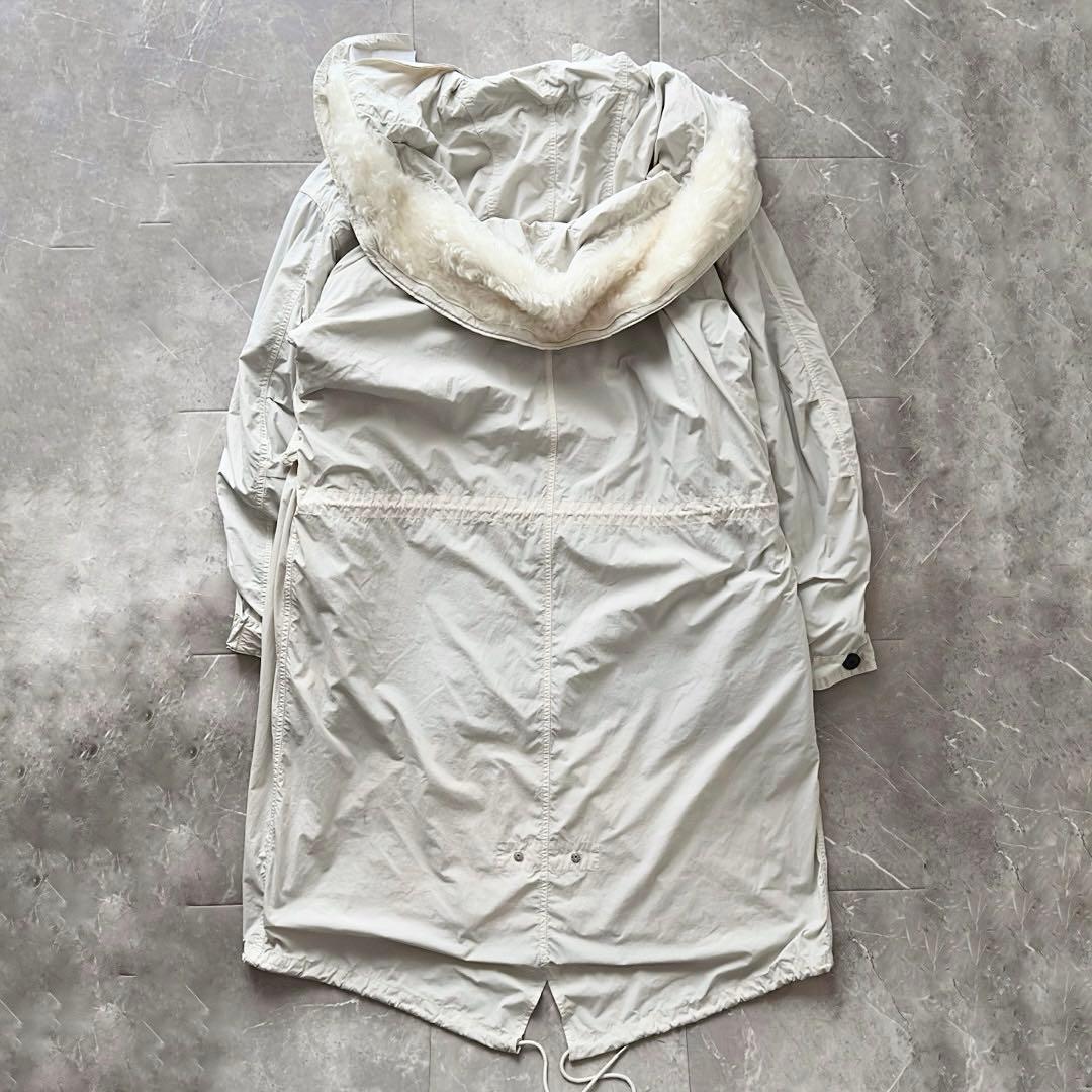 ATON × H BEAUTY&YOUTH モヘア ファー モッズコート グレー