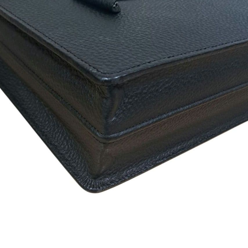 銀座タニザワ レザー バッグ 革鞄 ブル ・二本手フラップ ブリーフケース