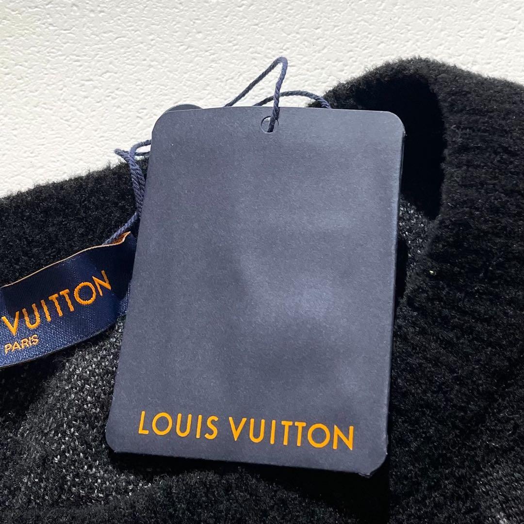 未使用美品 正規品 ルイ・ヴィトン ディストレストモノグラム 黒ニット XL