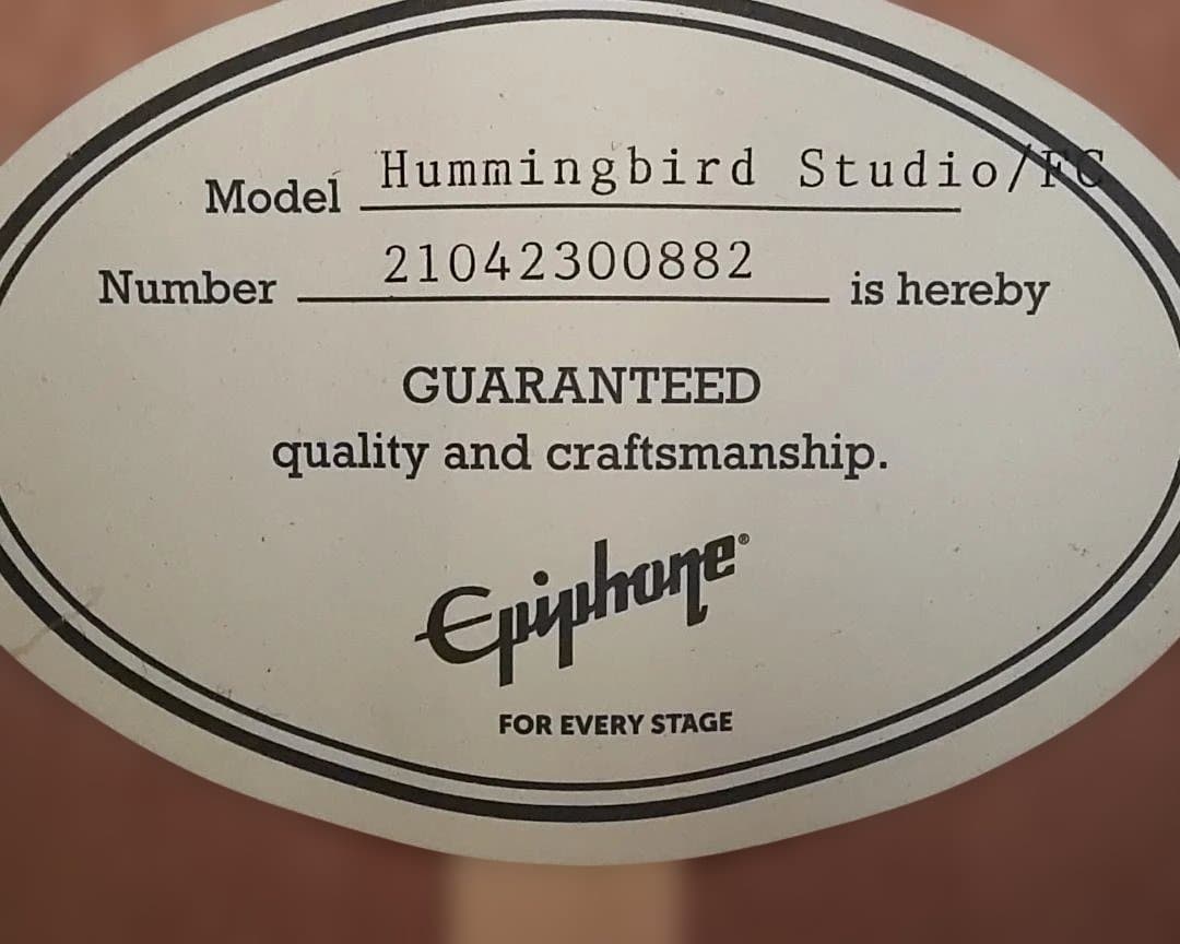 最終大幅値引き❗美品❗Epiphone Humming Bird エレアコ