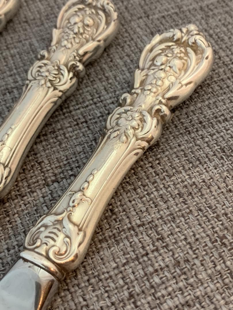 REED & BARTON　純銀スターリングシルバー製　テーブルナイフ4本