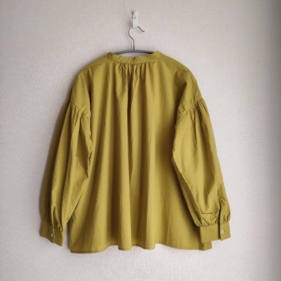 新品 HUIS. 遠州織物オーガニックコットンバルーンスリーブワイドブラウス