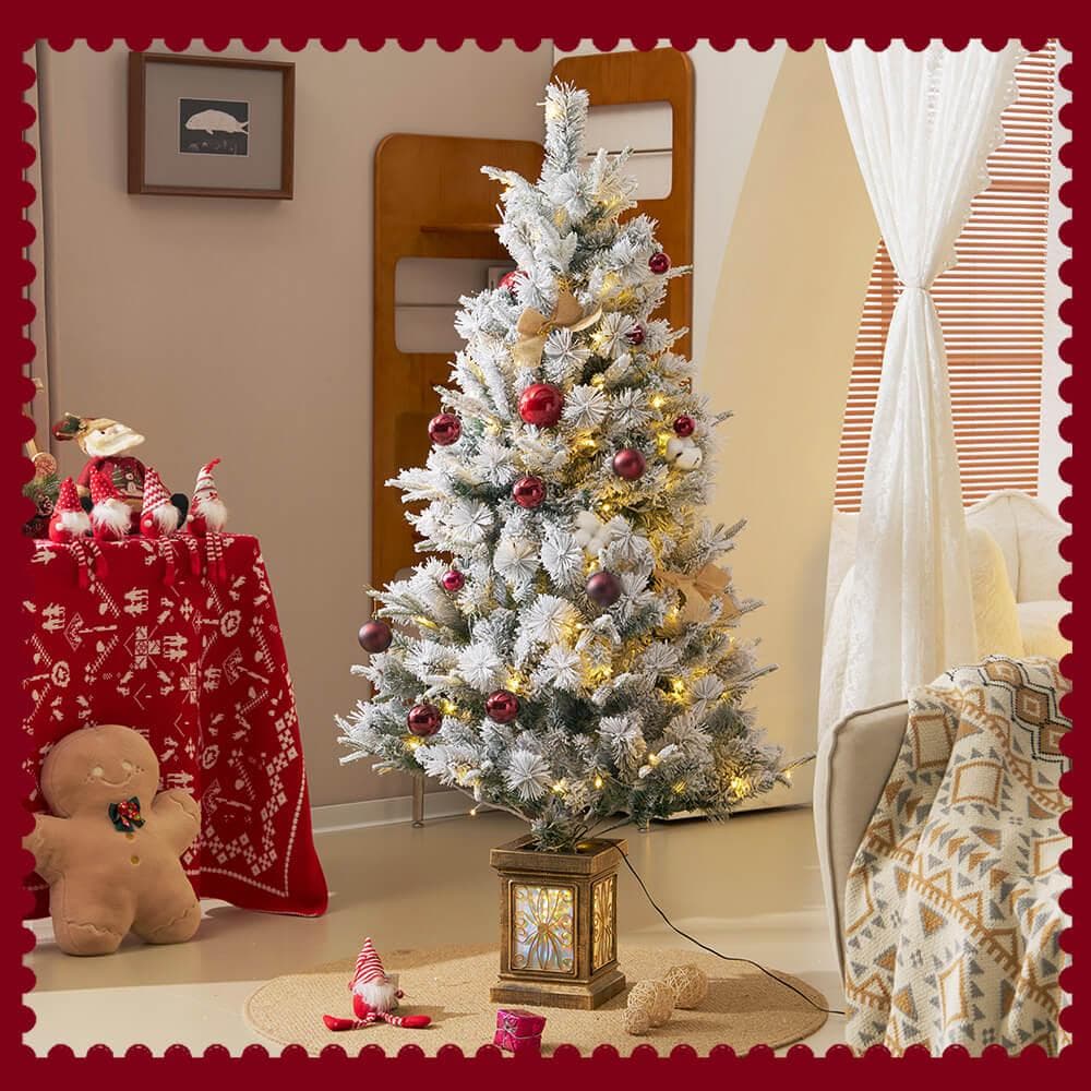 クリスマスツリー LED付 北欧 おしゃれ 高級感 雪化粧 150cm