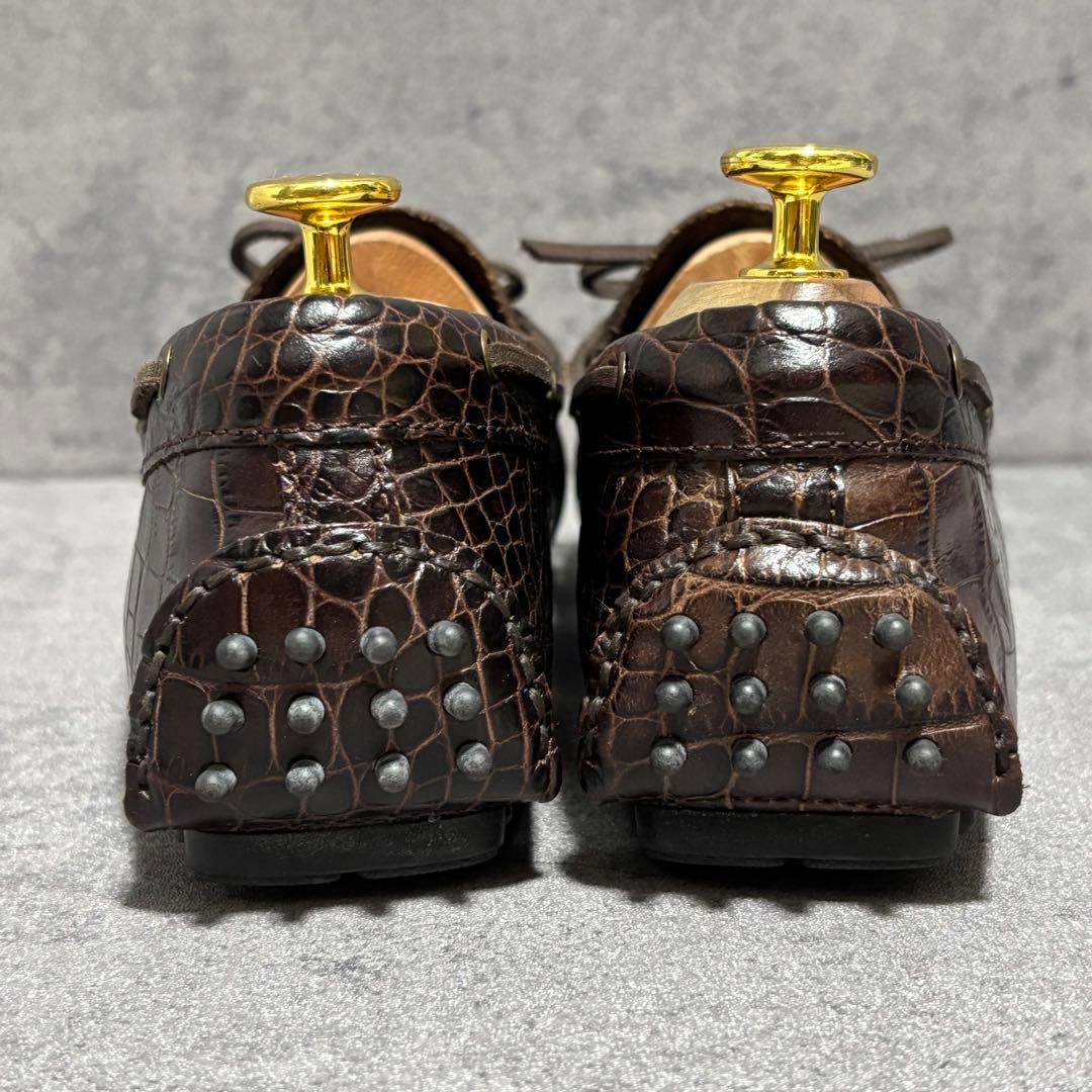 極美品　コールハーン　ドライビングシューズ クロコ型押し　ブラウン　1997