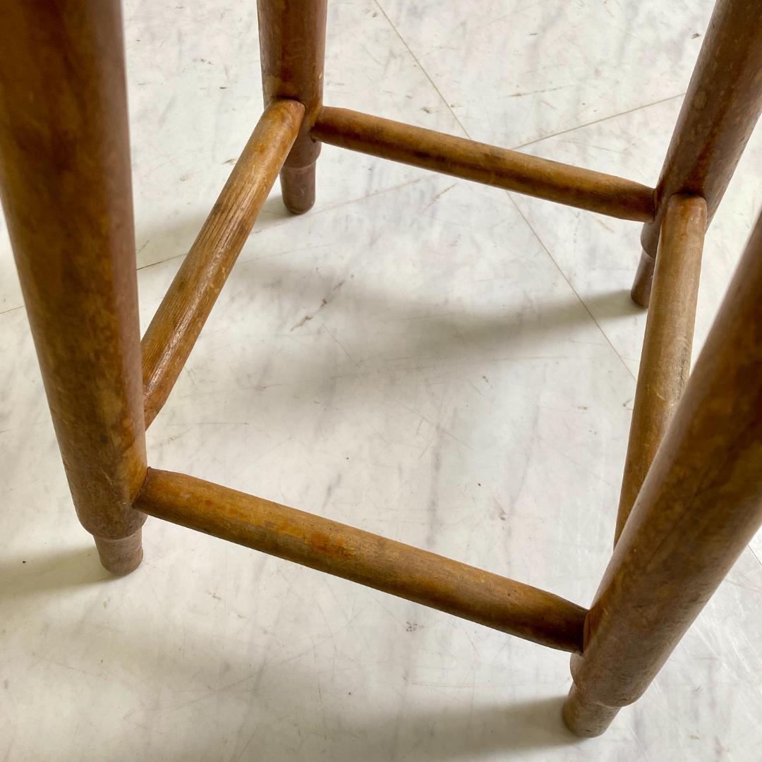 レトロ 木製スツール 丸椅子 スツール ビニールレザー張り