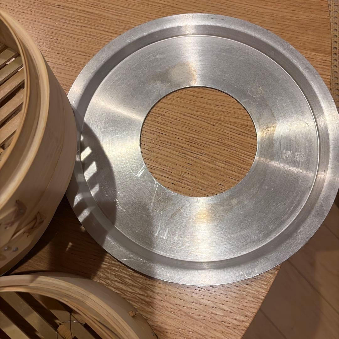 照宝　竹せいろ21センチ2段、蓋、蒸し板セット