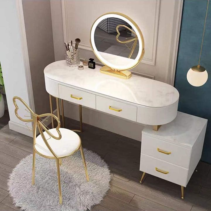 ドレッサー 北欧風 ガラス天板　100cm