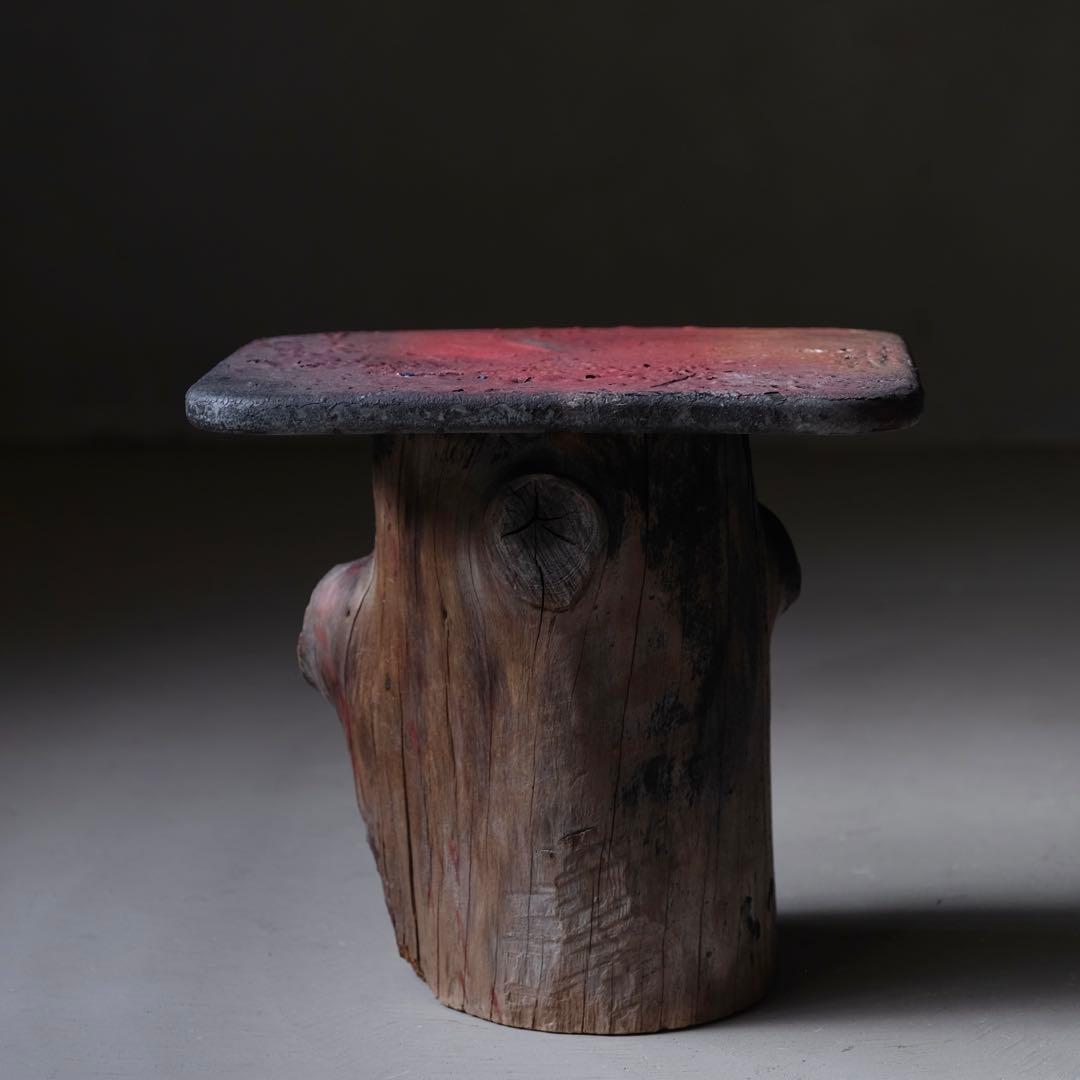 古い作業台　オブジェ 展示台 花台 座卓 古家具 古道具 アンティーク レトロ