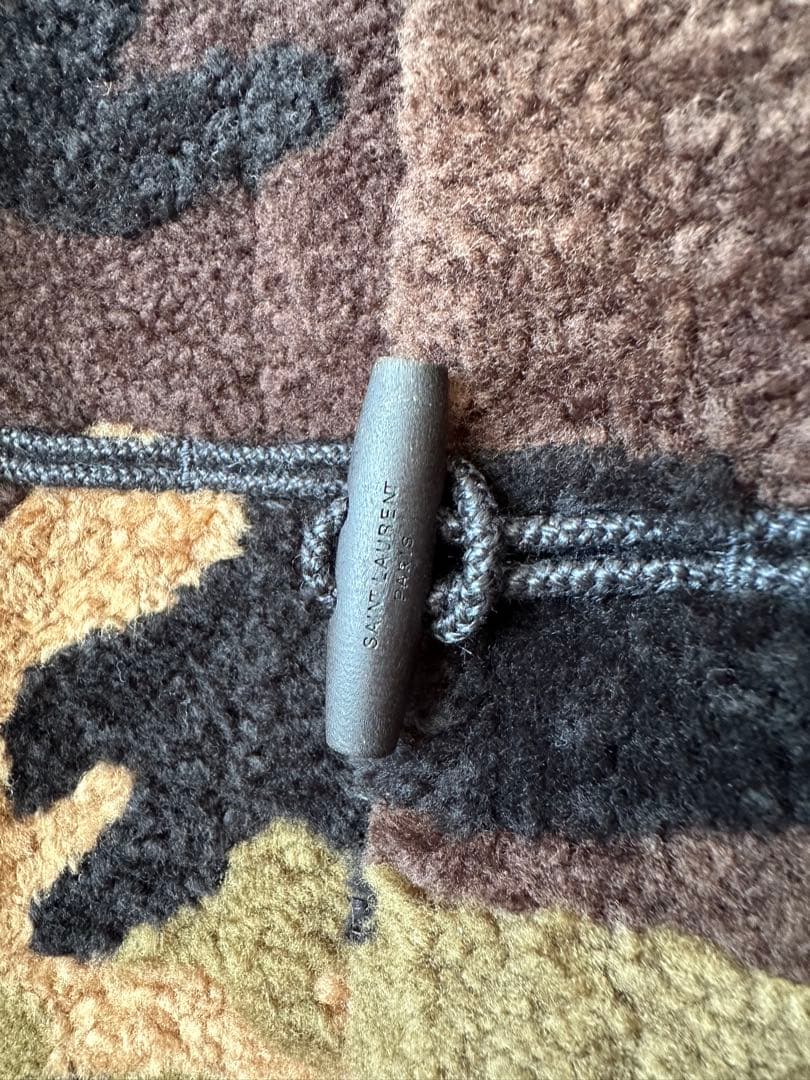 SAINT LAURENT カモフラージュ柄シアリングダッフルコート 48サイズ