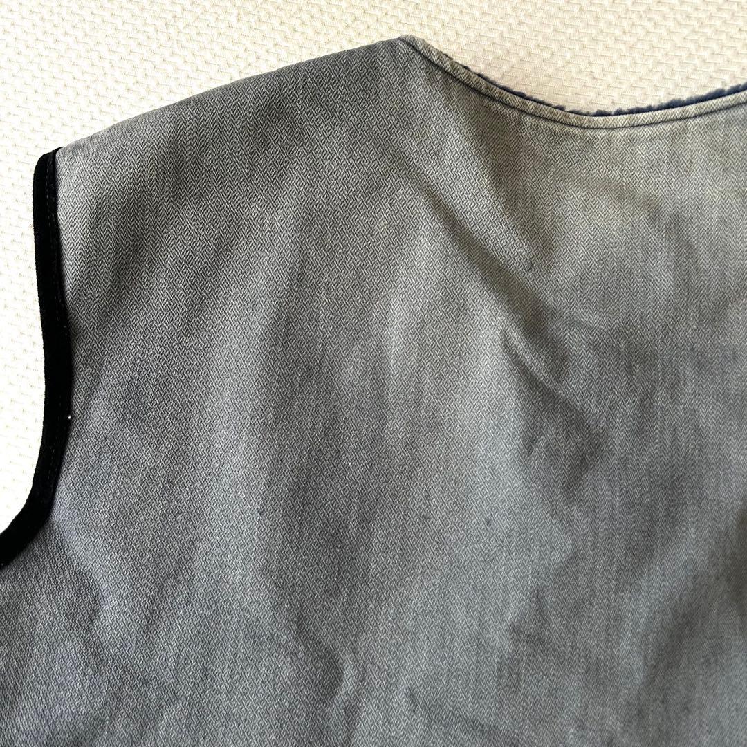 鬼フェード　ユーロ　ビンテージ　ワーク　デニム　ボア　ベスト　サンフェード　56