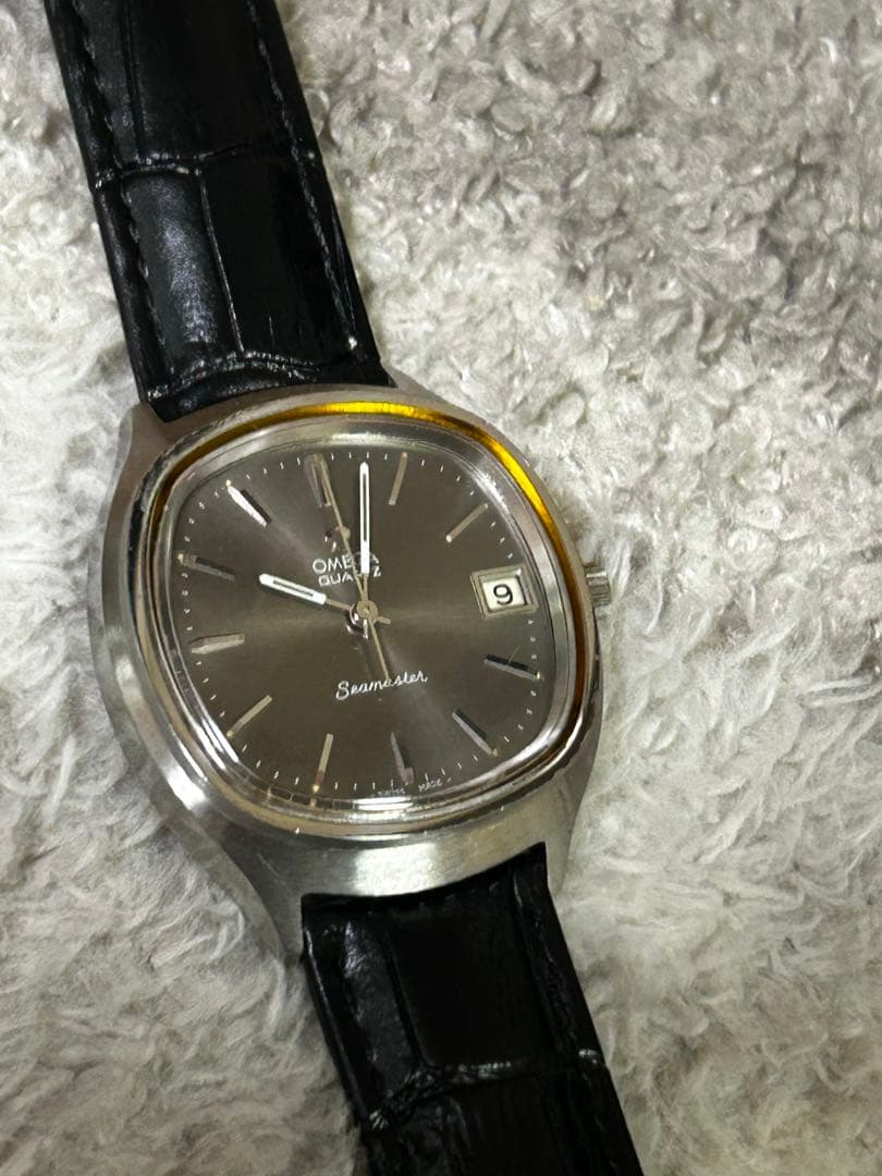 ぽ*け様 【美品】OMEGA seamaster クオーツ　グレー文字盤　スクリ