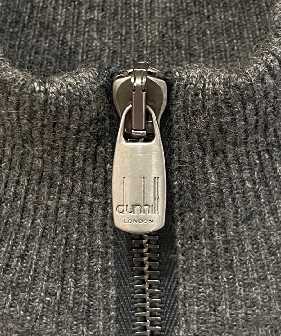 dunhill モンゴル製 カシミヤ100% ジップアップ セーター L相当